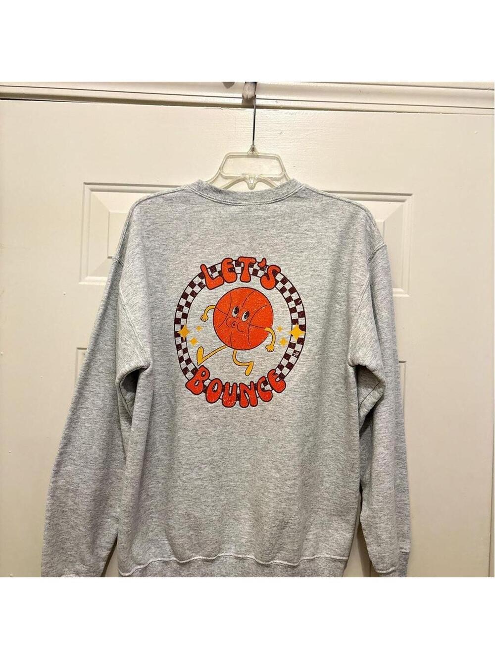 Gray Let's Bounce Graphic Pullover Sweatshirt Medium